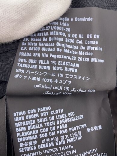 PRADA 17SS virgin wool pleated slacks/ straight pants/ size 40/ wool/ black/ P29 thumbnail 6