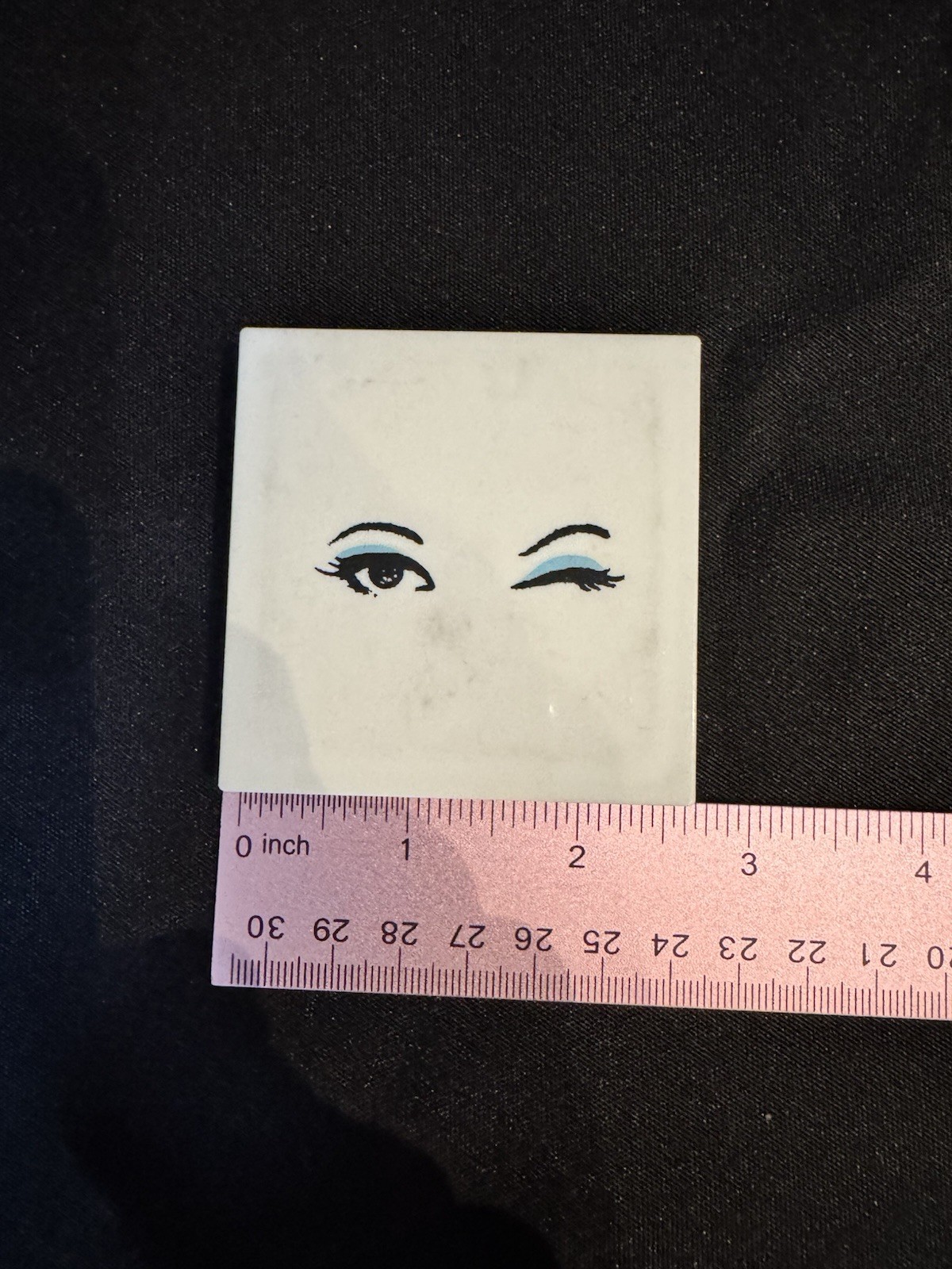 Vintage RARE Kate Spade New York Blue White Compact MakeUp Mirror All Eyes On Me thumbnail 5