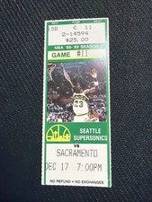Seattle SuperSonics vs - Sacramento Kings - NBA Ticket Stub - 12-17-1988