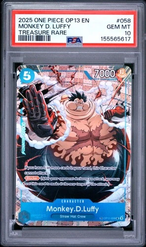 PSA 10 Monkey.D.Luffy - OP11-058 (TR) Carrying On His Will Foil