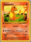 Charmander 46/102 Common Base Set Shadowless Pokemon 1st Edition Damaged