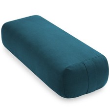 Rectangular Organic Cotton Yoga Bolster Cushion Pillow Prop, 25" x 12" - Teal