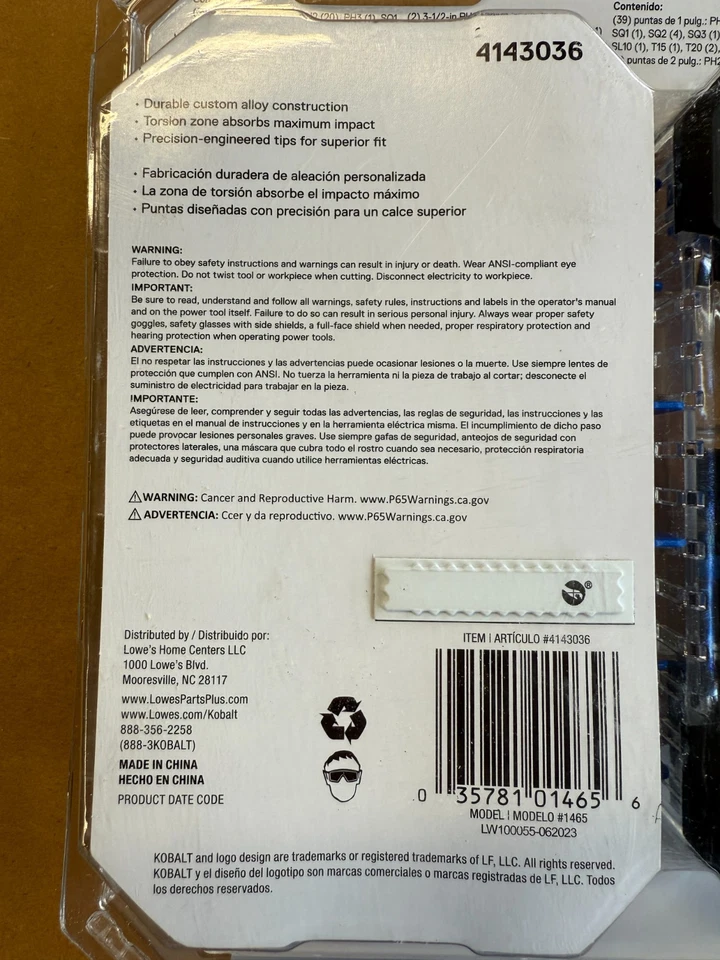 Kobalt Impact Driver Bit Set 50 -Piece 01465 - Image 3 of 4