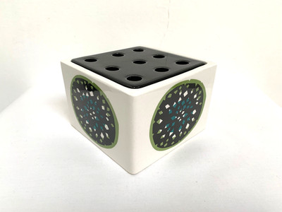 Seltene 60er Jahre Lucienne Day / Bristol Pottery Keramik Blumenziegel Gesteck Vase
