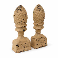 Set Buchst&uuml;tze Buchhalter Gu&szlig; Landhaus vintage Regal Deko Pinienzapfen 0950936-b