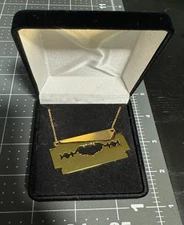 Clandestine Industries Razorbling Necklace Gold Brand New In Box RARE Pete Wentz