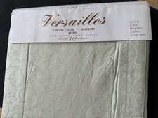 Vintage Versailles Queen Duvet Cover Sage Green Damask Classic Sateen Lux
