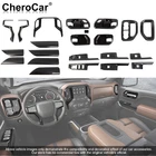 22X Carbon Fiber Interior Decor Cover Trim Kit For Chevy Silverado 19+ Accessory