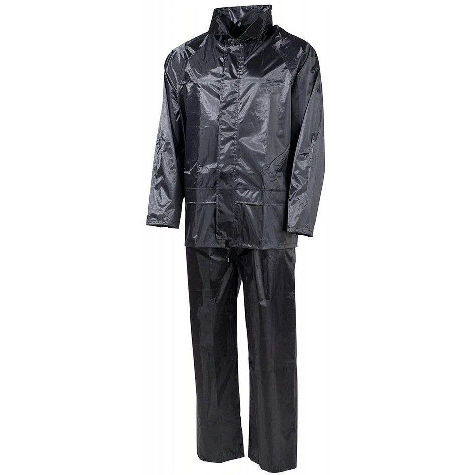 Ensemble Imperméable Noir Gr. S-4XL Veste de Pluie Humidité Neuf - Photo 1/2