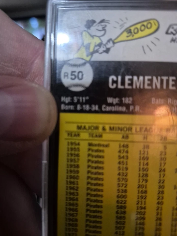 Refractor 1998 1973 con reproducción protectora #R50 Roberto Clementine Topps Foto 4 de 4