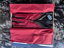 Pia Rossini Black And Red Leather Lined Gloves New With Tag And Box