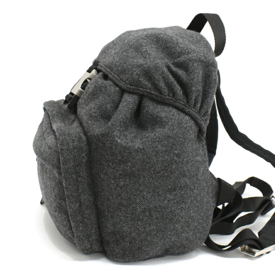 Prada Wool Gray Mini Rucksack Backpack Unisex Ver… - image 2