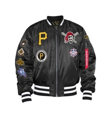 Alpha Industries Men's Pittsburgh Pirates Reversible MA-1 Bomber Jacket- XLarge