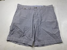 Polo Ralph Lauren Shorts Mens 38 Blue Seersucker Stripe Stretch Classic Fit
