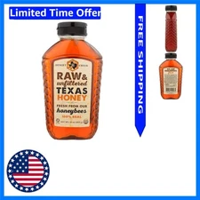 Raw Texas Wildflower Honey 16oz - Unfiltered, Non-GMO & Kosher Pure Delight