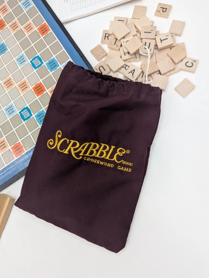 Super Scrabble Board Game Hasbro 200 Wood Letter Tiles, Complete Set - Vtg 2004 - Image 2 of 4