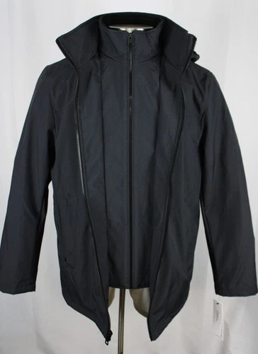 Calvin Klein Infinite Stretch Jacket Mens L Iron Grey Hooded Bib Coat CM024493 image 6
