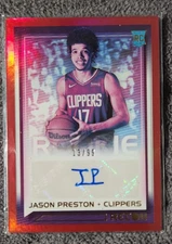 2021-22 Panini Recon - Rookie Recon Signatures Jason Preston #RRS-JSP Red /99...