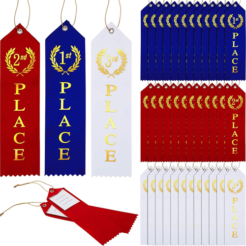 45 Pieces Award Ribbons 1St, 2Nd, 3Rd Place Flat Carded Set First Place Prizes w - 第 1/12 張圖片