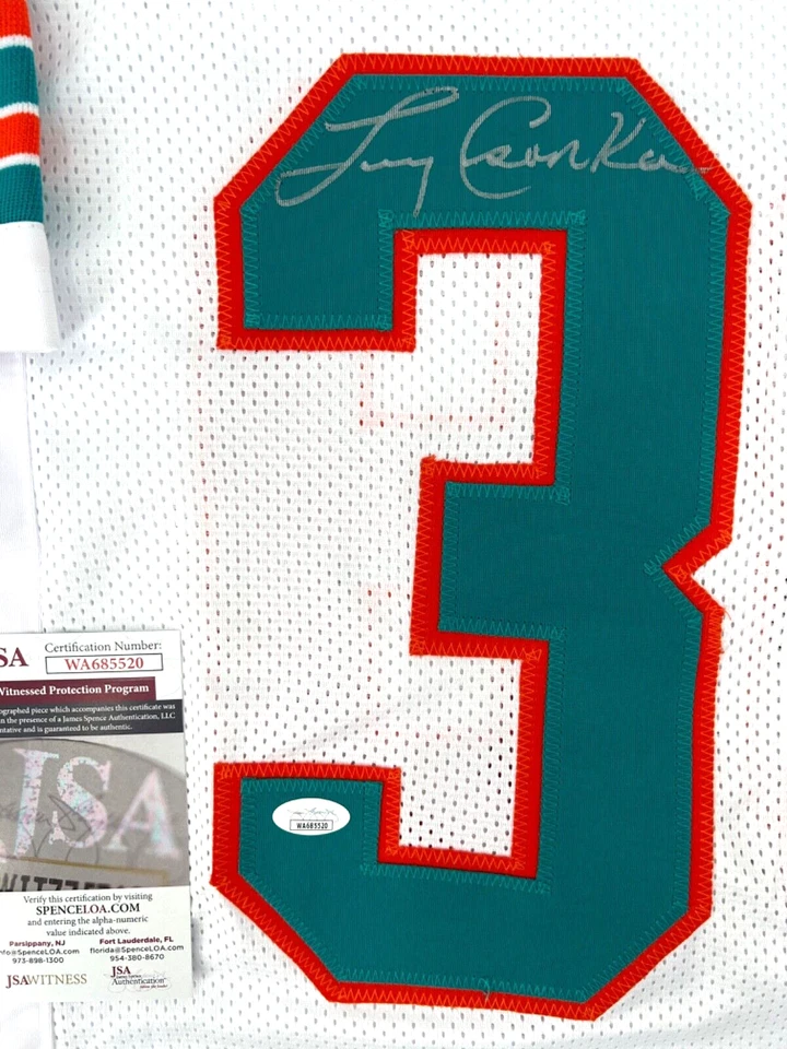 LARRY CSONKA MIAMI DOLPHINS SIGNED STITCHED THROWBACK JERSEY JSA WITNESS COA WOW - Image 2 of 3