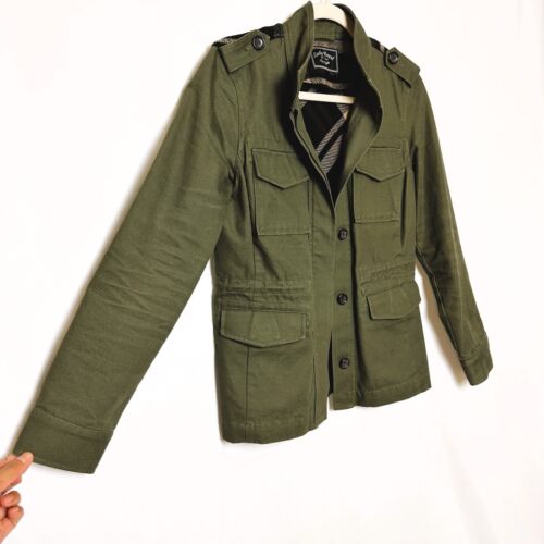 Lucky Brand Women's Field Military Army Utility Plaid Jacket Coat size X Small - Picture 2 of 8