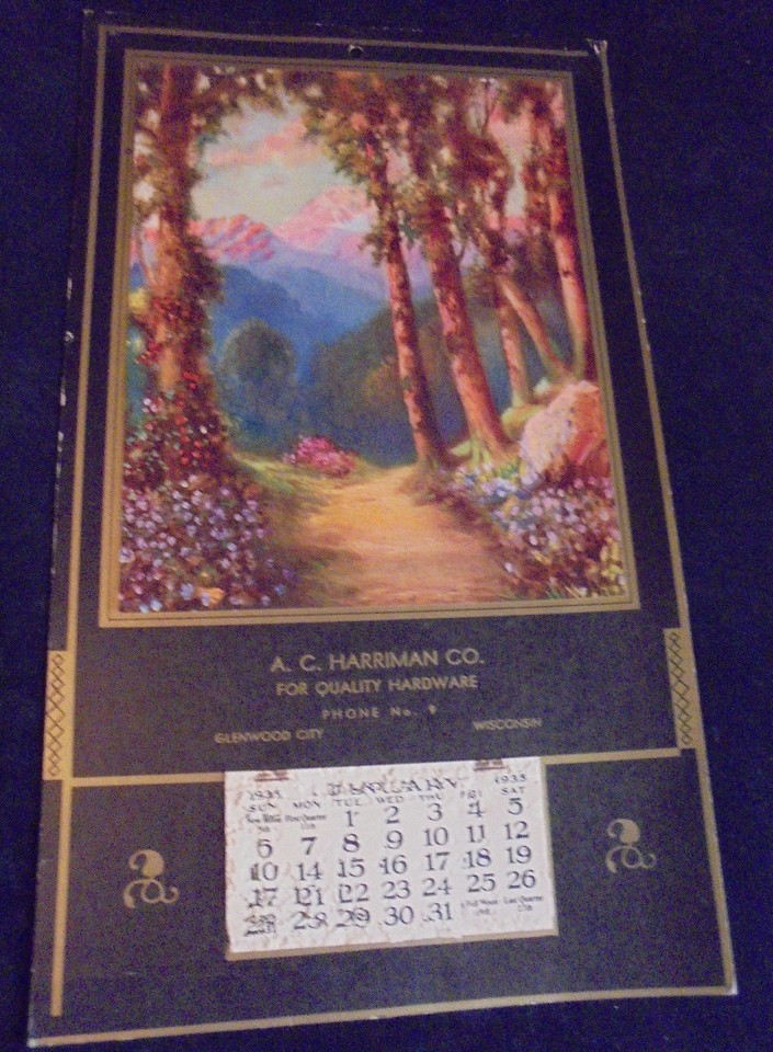 R. Atkinson Fox, Mt's, Trees, Path, Glenwood City, Wisconsin, Calendar