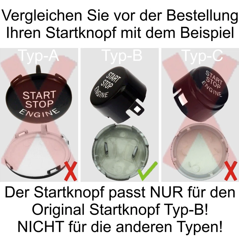 Start Stop Knopf schwarz glanz passend für BMW F10 F12 F20 F22 F30 F31 F32 F25 - Bild 2 von 4