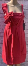 NWT $298 MARC MARC JACOBS Asymmetrical Red Lotus (dark Pink) Bow Dress size 8