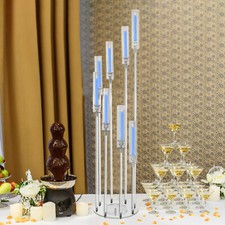 8-head Candle Holder Acrylic Clear Candle Stand for Wedding Birthday Party Decor