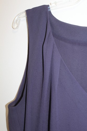 GAP WOMENS TANK TOP CREPE-GEORGETTE V-NECK PURPLE SIZE 12 US - Picture 3 of 4