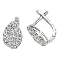 Diamond Stud Earrings White Gold Premium Diamond Earrings Pave Leverback 0.50ct Diamond Stud Earrings White Gold Premium Diamond Earrings Pave Leverback 0.50ct