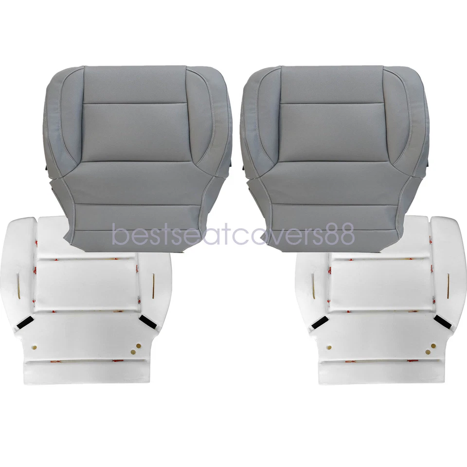 Cubierta de asiento de cuero inferior delantera gris ceniza o almohadilla de espuma para Chevy Suburban 2015-19 Foto 2 de 4