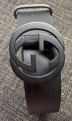 GUCCI ブラックベルト GGロゴ 245856 サイズ96-38 Gucci Black Leather Belt with Interlocking G Buckle UNISEX Size 90