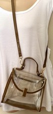 See Through Clear Stadium Purse Bag Crossover Body Hand straps