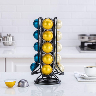 Flagship Coffee Pod Holder Carousel Stand Storage for Nespresso Vertuoline, Smal