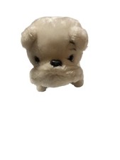 Dakin White Bulldog Plush Stuffed Animal 1979 Vintage VTG