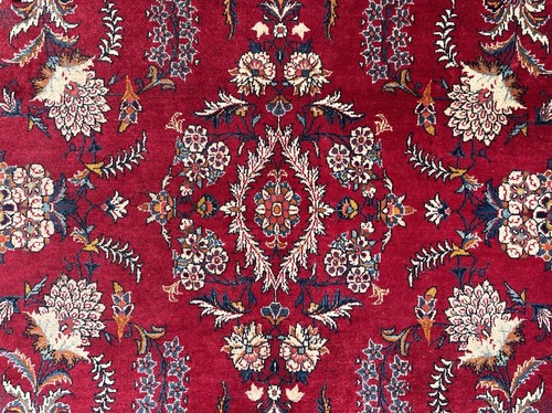 Kashan Teppich Orient Perser Rug Rot Korkwolle Dabir Design Alt Antik Spezial XL - Bild 5 von 9