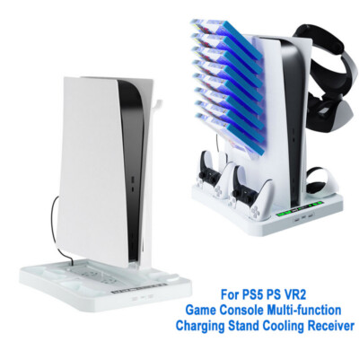 Multi-functional Charging Stand for PS5 PS VR2 ConsoleConsole Cooling Organizer