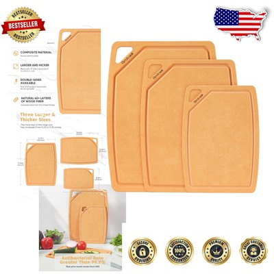 Eco-Friendly Wooden Fiber Chopping Boards - Knife-Friendly & Reversible