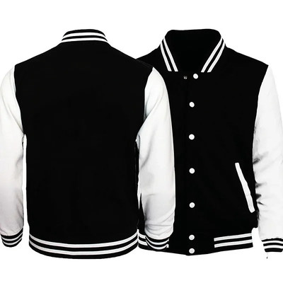Men varsity jacket baseball solid casual jacket fashionable & comfortable