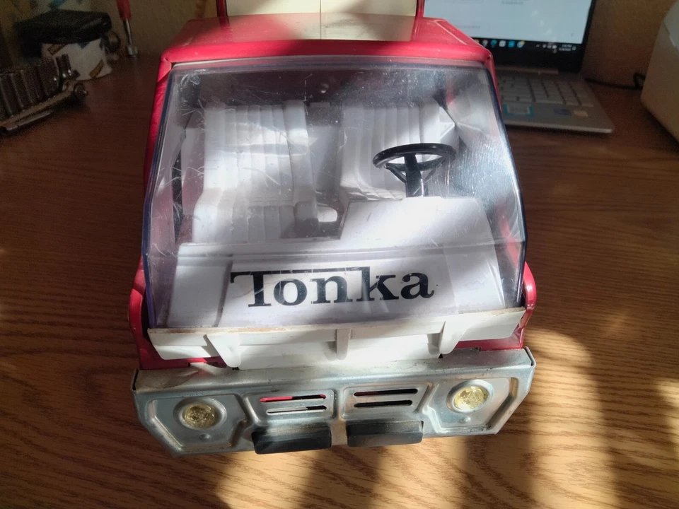 Camión Miexer de cemento Tonka de 14" de colección de los años 70 acero prensado rojo Foto 4 de 4