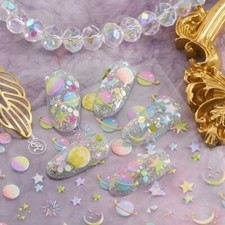 5D Embossed Planets Stars Moon Designs Nail Art Vinly Decals + Free Nail Tool