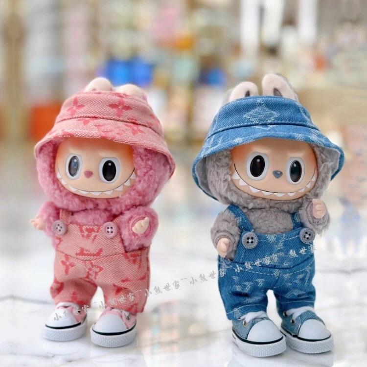 POPMART 17cm Monster LABUBU Habillage Bébé Cowboy Chapeau + Bretelles Pas de Jouets