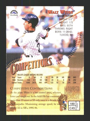 1997 Topps Finest Baseball / SEE DROP DOWN MENU FOR CARD YOU WILL RECEIVE. - Picture 264 of 510