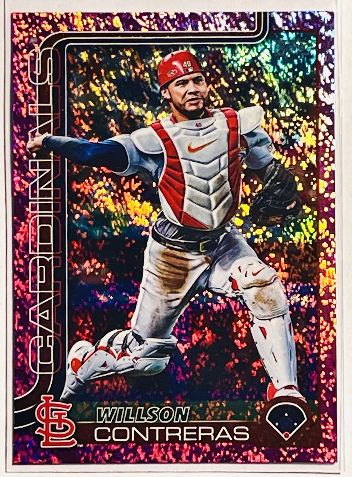 2025 Topps Series 2 - Willson Contreras #472 Pink Holo Foil