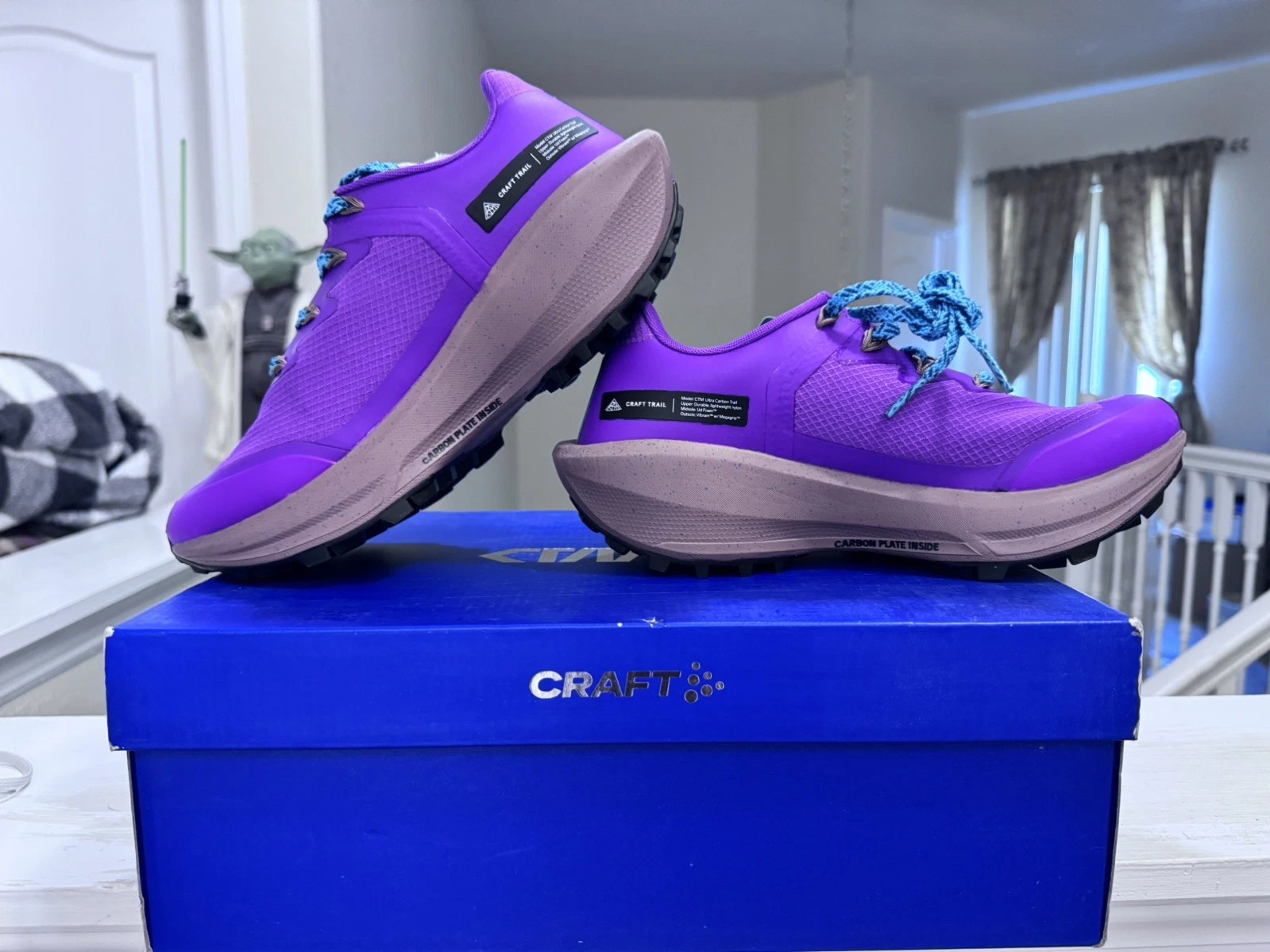CRAFT CTM Ultra Carbon Trail Purple Blue Lace Up Running Hiking Woman's 8