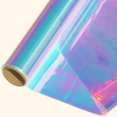SYOGUA 34In X 50Ft Iridescent Cellophane Wrap Roll, Extra Wide Iridescent Film C