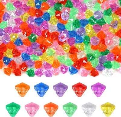 300 Stück Acryl Diamant Edelsteine Mehrfarbig | Piraten Schmuck Vase Füller Basteln