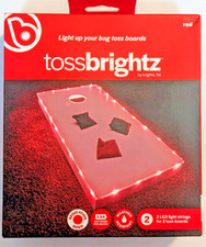 TossBrightz RED LED Light Strings for 2 Cornhole Boards, Weather Resist - NEW