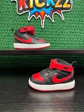 Nike Court Borough Mid 2 TDV Black/Red/White Toddler Size 5C Brand New